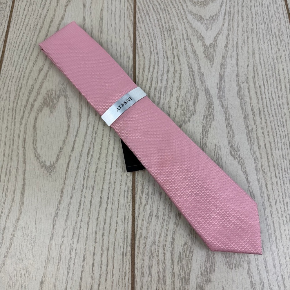 807 Alfani Men's Tie Windhill Solid 650 Pink $55 Polyester 1afc24-1020